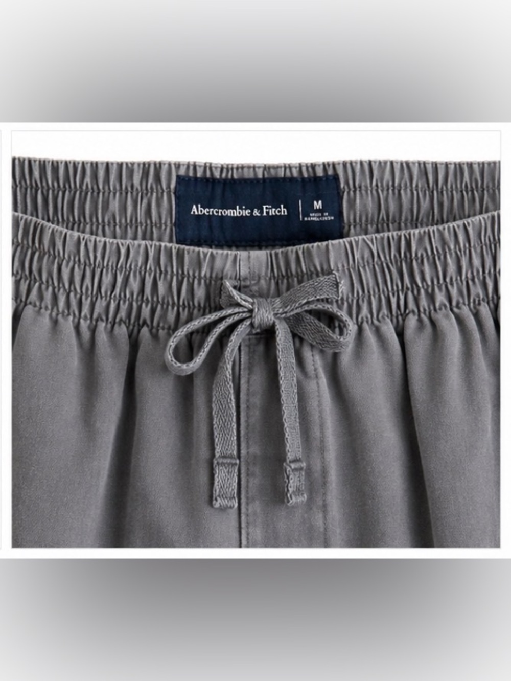 Abercrombie & Fitch Gray Elastic Waist Drawstring Shorts - Picture 3 of 4